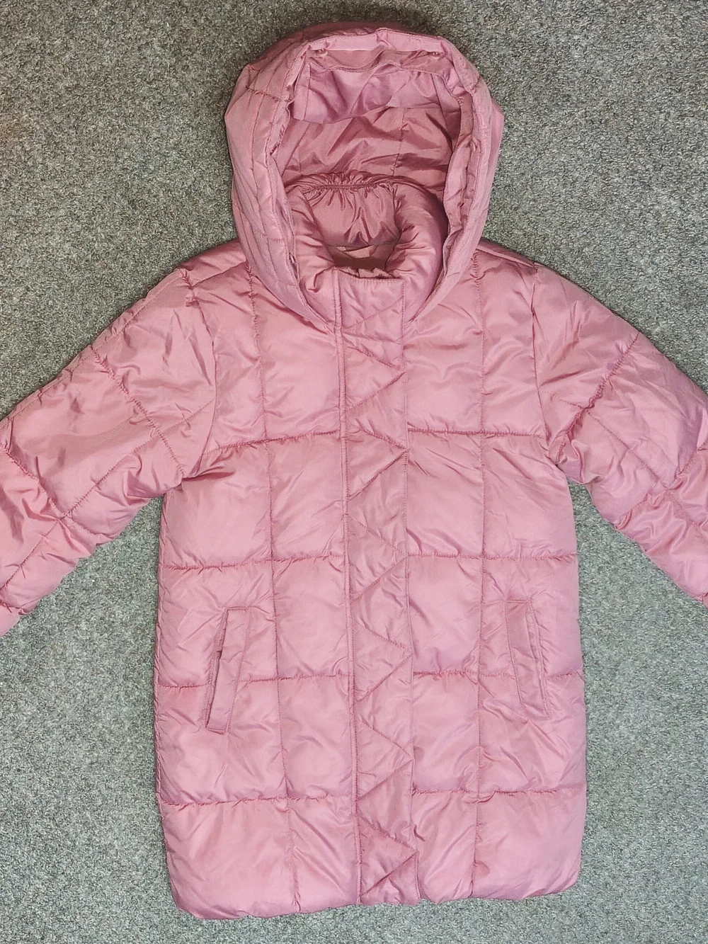 GAP Little Girls Dusty Pink Hooded Puffer Coat